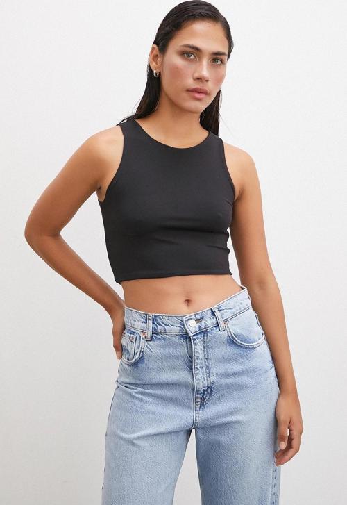 Basic Crop Top Siyah