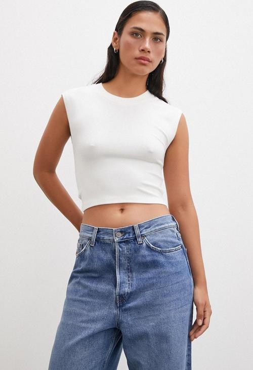Sıfır Kol T-shirt Beyaz