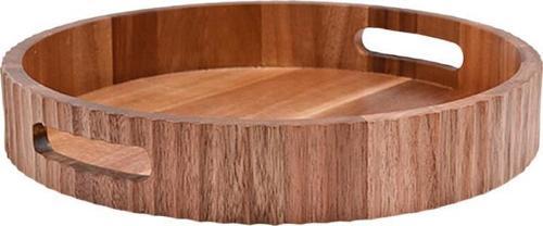 Dayanıklı Akasya Yuvarlak Tepsi 30 cm -7B145