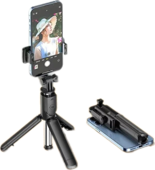 Öz Çekim Çubuğu Tripod Olabilen Telefon Tutuculu Masaüstü Kablosuz Kumandalı Selfie Çubuğu