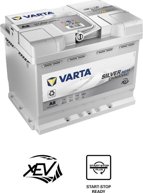 D52 12V 60 Ah 680A AGM Start-Stop Silver Dynamic Akü (Üretim Yılı: 2024) - Eski Akü İadesiz