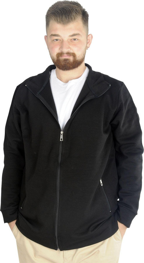 Buyuk Beden Erkek Hırka Fermuarlı Stell Dik Yaka 20571 Siyah