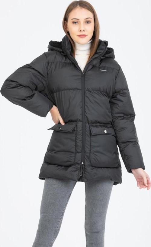 Bella Coat Siyah Günlük Kadın Şişme Kaban