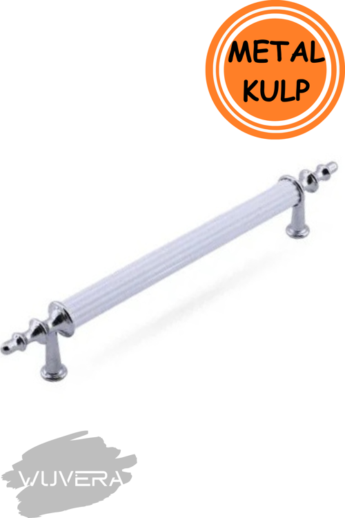 Gündüz Kulp Mobilya Mutfak Dolabı Çekmece Dolap Kulpları Kapak Kulpu Kulbu Beyaz Krom 128 mm