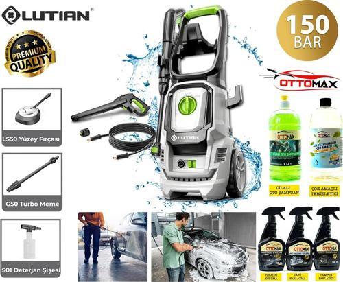 Lutian 150 Bar Yüksek Basınçlı Yıkama Makinası Aksesuarlı 5 Parça Deterjan Setli