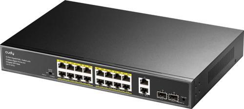 GS1018PS2 16Port 10/100Mbps Gigabit PoE 2Port Gigabit 200W Metal Masaüstü Switch