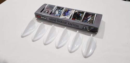 Cactus Uyumlu Mini Shark Balina Anten Seti 6 Lı Balık Sırtı Süs Anten Beyaz