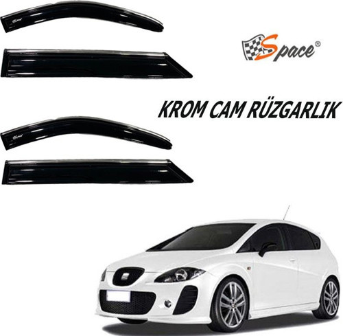 Krom cam rüzgarlığı 1.2mm Seat Leon 2004-2010 4'lü / CARU451