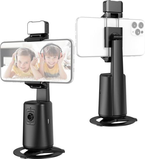 Otomatik Yüz Takipli Standlı Selfie Tripod 360° Dönüş LED Işık Vlog Canlı Yayın Videosu için 