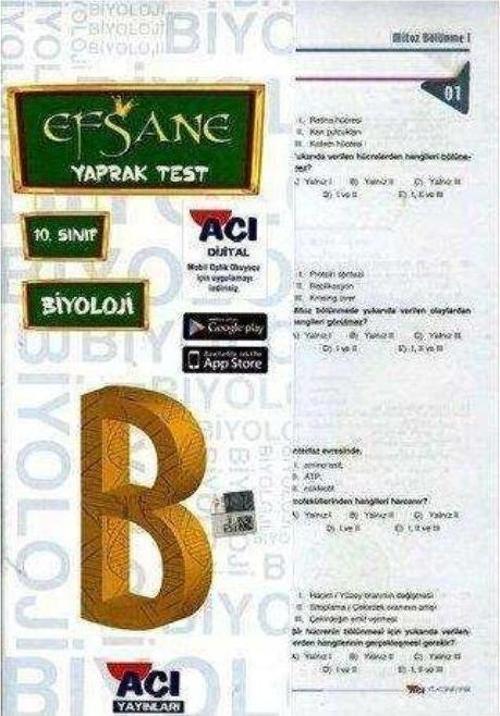 AÇI EFSANE 10 BİYOLOJİ YAPRAK TEST
