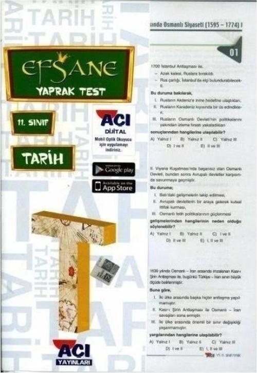 AÇI EFSANE 11 TARİH YAPRAK TEST