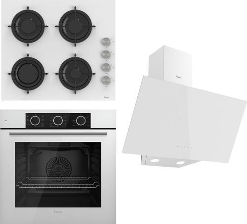 Flowart Basic Serisi Beyaz Ankastre Set (cs206 + Xe62cb + D078 )