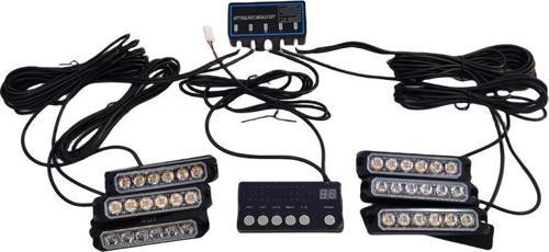 7 fonksiyonlu çakar lamba 12-30v 6 led 6 adet kırmızı*mavi*beyaz set / LAPA550