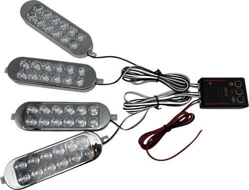 Çakar lamba 4'lü set kumandalı kırmızı-mavi 12-50v / LAPA213