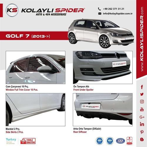 VW Golf 7 Arka Orta Tampon (Difüzör) Fiber 2013 ve Sonrası