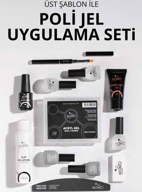 Üst Şablon ile Poli Jel Uygulama Seti