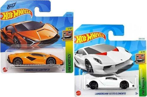2 Araç Hot Wheels Set - Lamborghini Sesto Elemento & Lamborghini Sian FKP 37 (1/64)