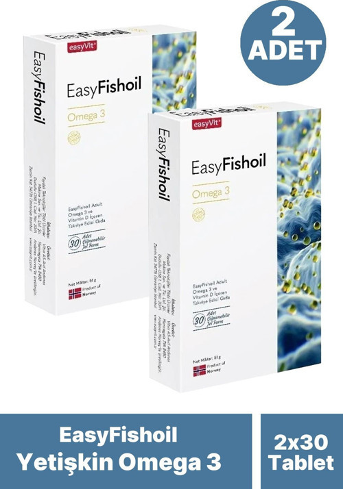 EasyFishoil Yetişkin 30 Çiğnenebilir Jel Form 2 Adet