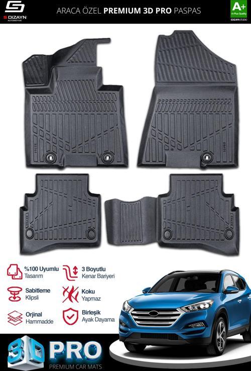 S-Dizayn Hyundai Tucson 3D Pro Havuzlu Paspas 2015-2020 A+ Kalite