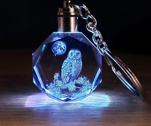 Baykuş Tasarımlı Işıklı Anahtarlık