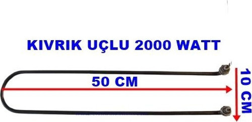 Benmari 50cm Rekorlu Kıvrık Rezistans 2000W 220V 8,5? Cr-Ni