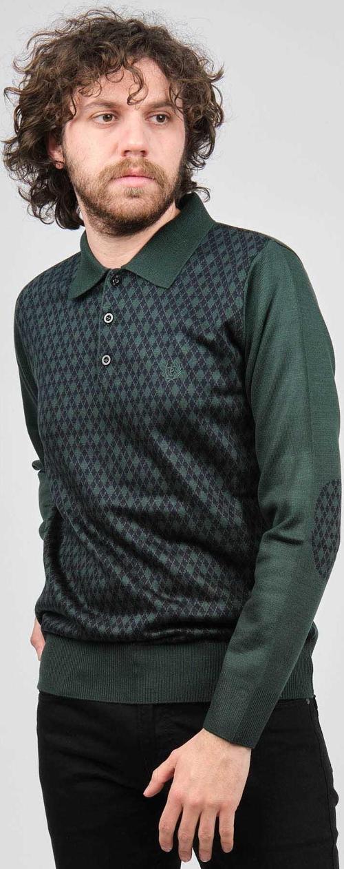 Erkek Dirsek Detaylı Polo Yaka Kazak 1577427 Yeşil