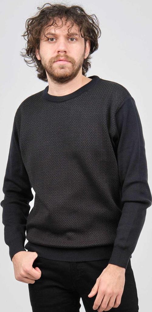 Erkek Bisiklet Yaka Desenli Kazak 60862010 Lacivert