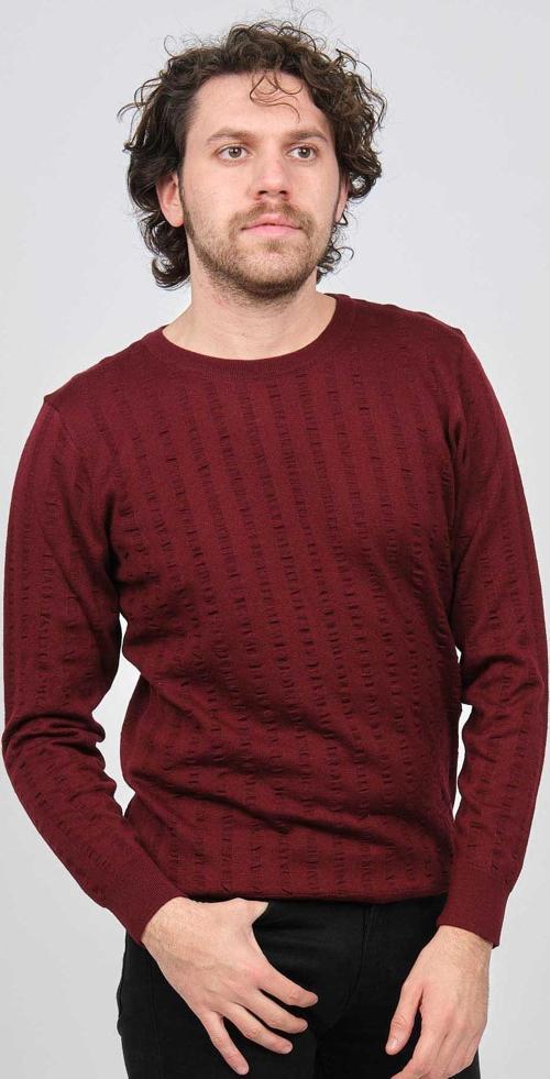 Erkek Bisiklet Yaka Yün Kazak 0249625 Bordo
