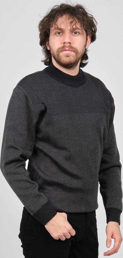 Erkek Yarım Balıkçı Yaka Çizgili Kazak 60872012 Lacivert