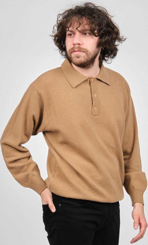 Ida Erkek Lambswool Polo Yaka Kazak 0593147 Camel