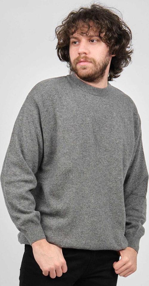 Ida Erkek Lambswool Bisiklet Yaka Kazak 0593154 Füme