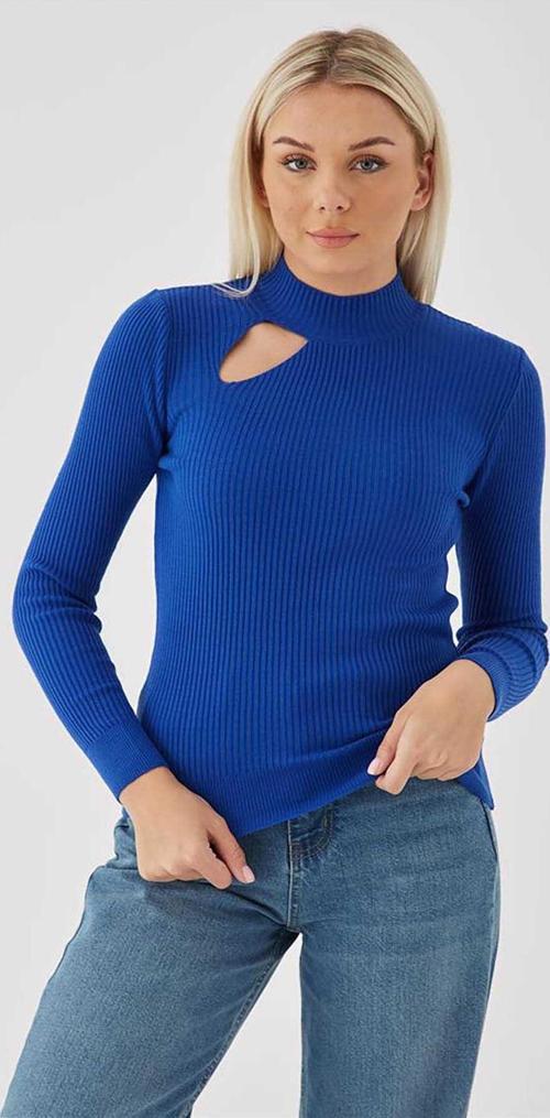 Kadın Pencere Detaylı Kazak 23K0167K1 Saks