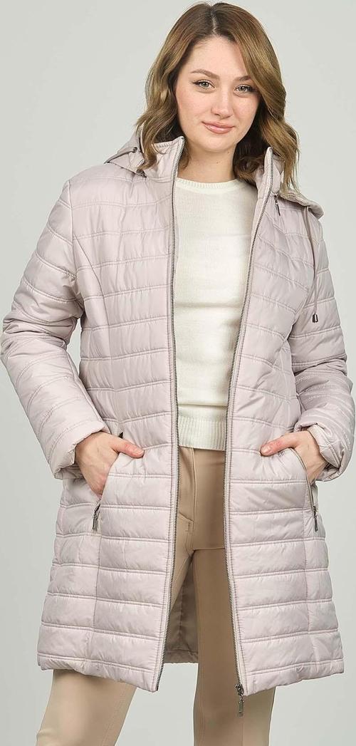 Kadın Kapüşonlu Çift Cepli Kapitone Kaban 3422 Taş