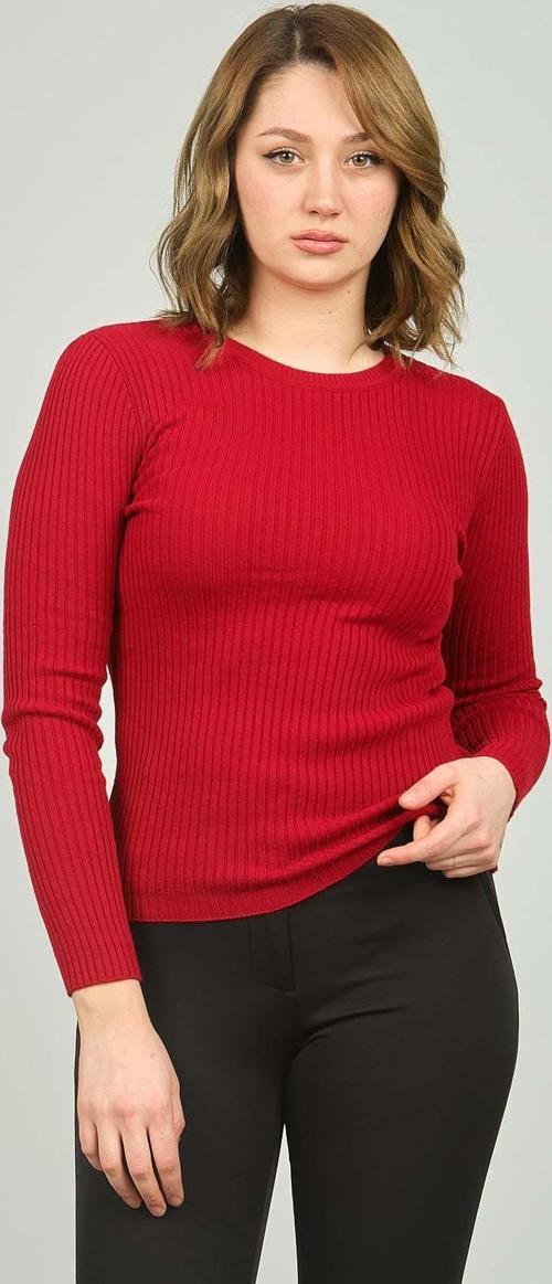 Kadın Fitilli Bisiklet Yaka Kazak 23K0290K1 Bordo