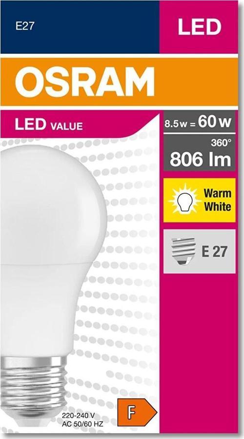 Led 8.5W 2700K E27 Duy Sarı Işık Ampul