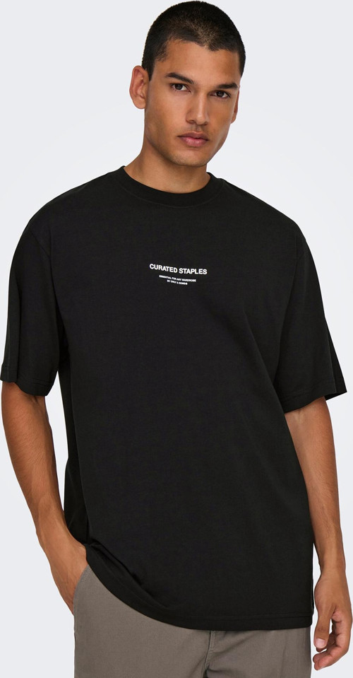 Erkek Onscurated Bisiklet Yaka %100 Pamuk T-Shirt 22030925 Siyah