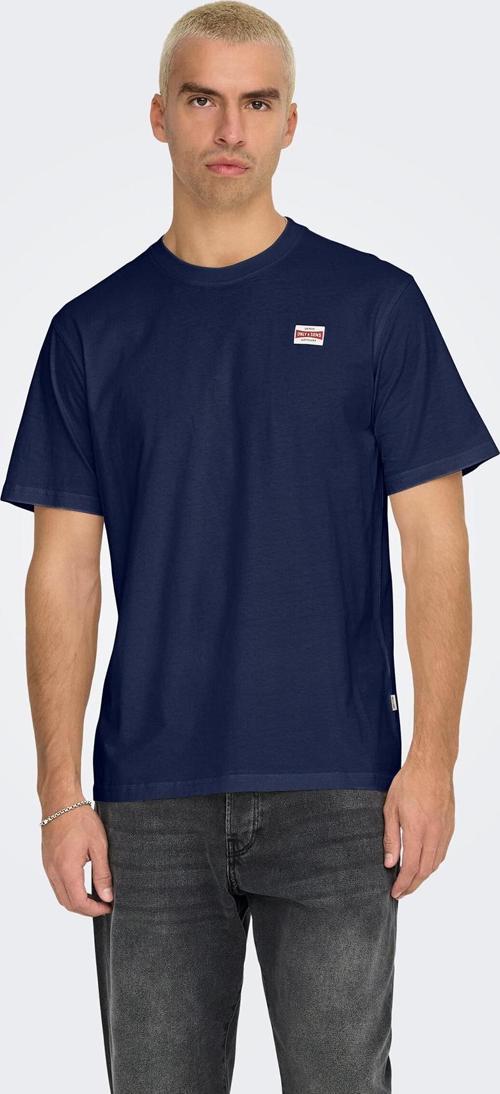 Erkek Onsdawson Regular Fit Kısa Kollu %100 Pamuk T-Shirt 22033190 Lacivert