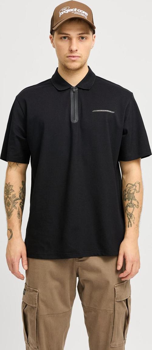 Erkek Jcofusıon Regular Fit Fermuarlı Polo Yaka Kısa Kollu T-Shirt 12273127 Siyah