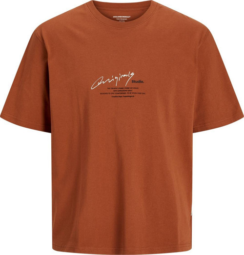 Erkek Jormanchester Baskı Detaylı Bisiklet Yaka %100 Pamuk T-Shirt 12273373 Tarçın