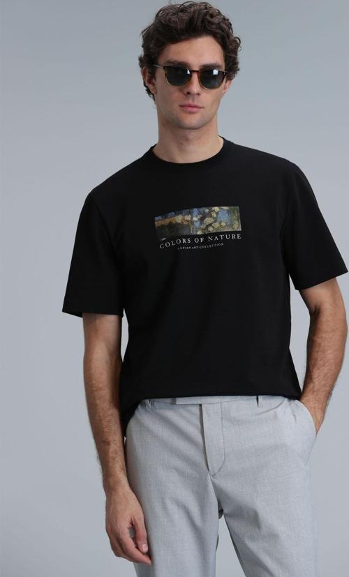 Erkek Bıanca Modern Grafik T-Shirt 111020193 Siyah