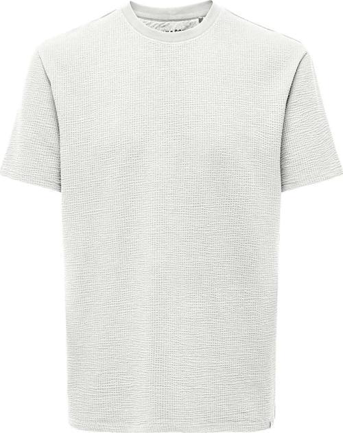 Erkek Onskıan Kare Desenli Kısa Kollu Pamuklu T-Shirt 22028692 Ekru