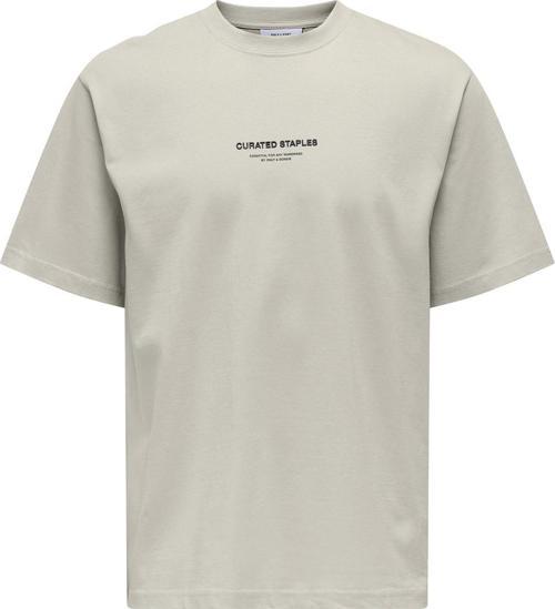 Erkek Onscurated Bisiklet Yaka %100 Pamuk T-Shirt 22030925 Taş