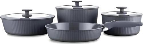 A2792- Nova Pratika 8 Parça Seramik Tencere Seti - Gri