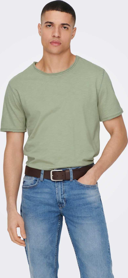 Erkek Onsbenne Bisiklet Yaka T-Shirt 22017822 Yeşil