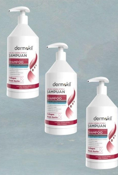 Sağlıklı Uzama Etkili Collagen&Black Garlic Şampuan 1000 ml x3 Adet
