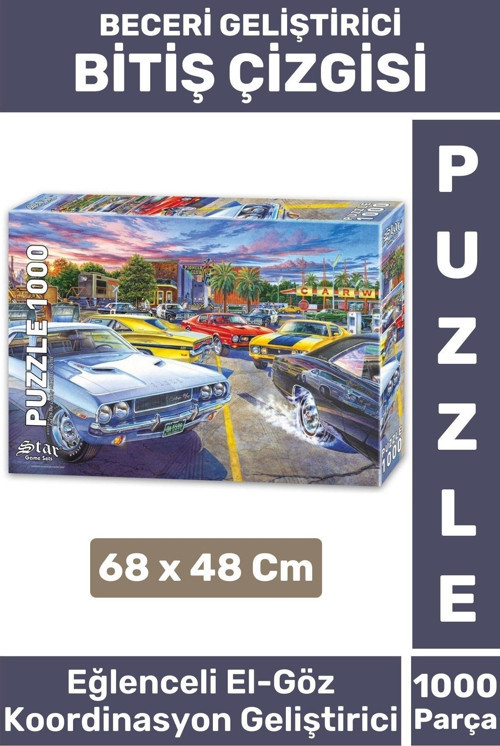 Eğlenceli El Göz Koordinasyon Beceri Görsel Algı Geliştirici Çocuk 1000 Parça PUZZLE BİTİŞ ÇİZGİSİ