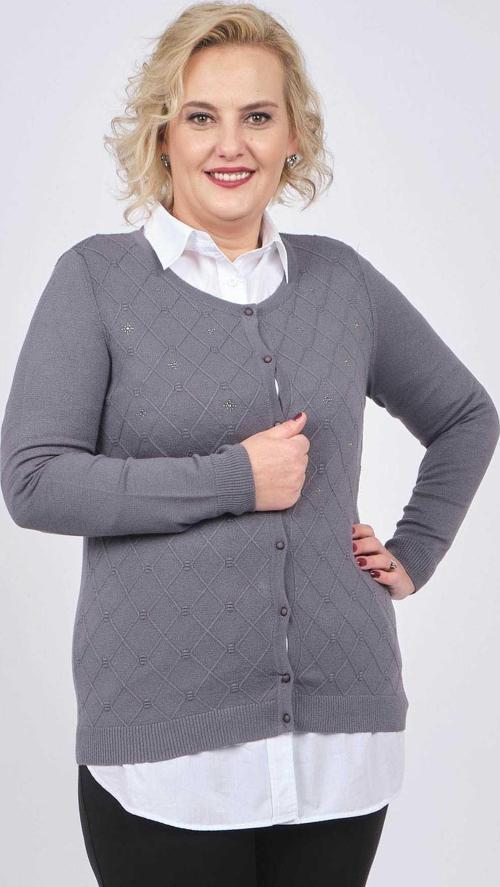 Kadın Taş İşleme Detaylı Hırka 0249050 Füme