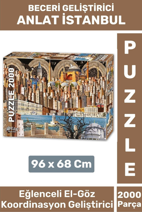 Premium Eğlenceli El Göz Koordinasyon Hafıza Beceri Geliştirici 2000 Parça PUZZLE ANLAT İSTANBUL