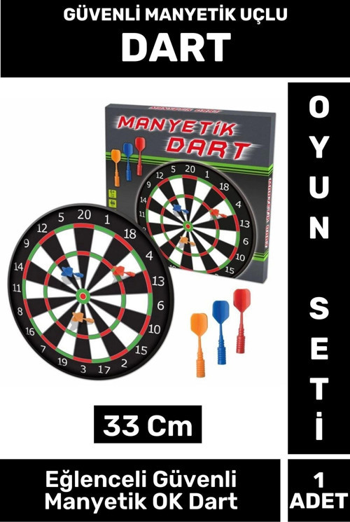 Özel Tasarım Genç Yetişkin Çocuk Oyun Eğlenceli Güvenli Manyetik Uçlu DART 33 Cm