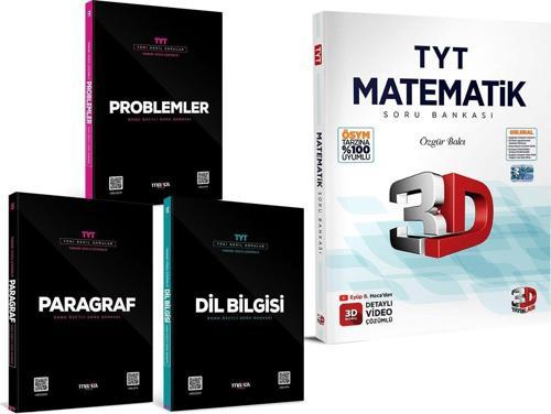 Marka Yayınları Paragraf Problem Dil Bilgisi ve 3D TYT Matematik Soru Bankası Seti 4 Kitap